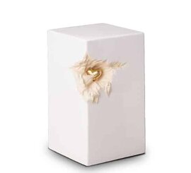 Keramische urn wit met hart (5L)