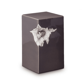 Keramische urn antraciet met hart (5L)