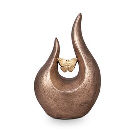 Keramische kunst urn met goudkleurige vlinder (2,7L)