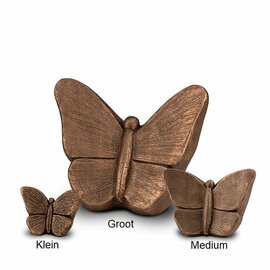 Keramische kunst urn vlinder brons medium (0,8L)