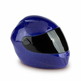 Keramische urn motorhelm blauw (5,0L)