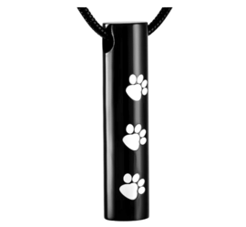 Assieraad Buis dierenpootjes zwart rvs incl. ketting