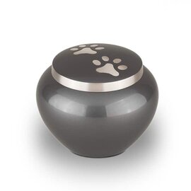 Urn pootafdruk hond kat antraciet/zilverkleurig (0,7L)