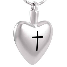 Ashanger Hart kruis zilverkleurig