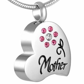 Ashanger Mother hart met roze Strass