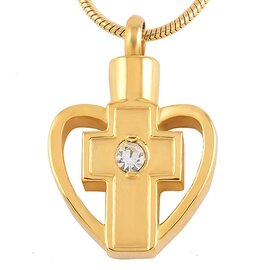 Ashanger Kruis in hartje goudkleurig