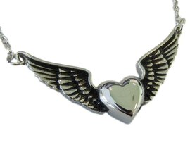 Ashanger Vleugels zwart/zilverkleurig + ketting