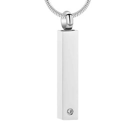 Ashanger rvs Staaf zilverkleurig met steentje 