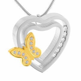 Ashanger Vlinder op hart met strass