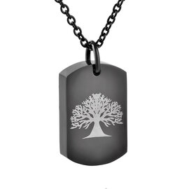 Assieraad rvs Plaat Tree of life zwart