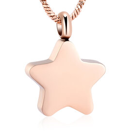 Ashanger rvs Ster klein afgerond roségoudkleurig 