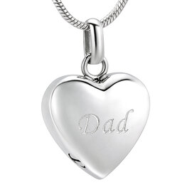 Ashanger rvs Hartje Dad zilverkleurig