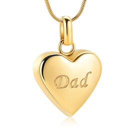 Ashanger rvs Hartje Dad goudkleurig