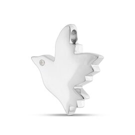 Ashanger Duif zilver 925 met Zirkonia steentje
