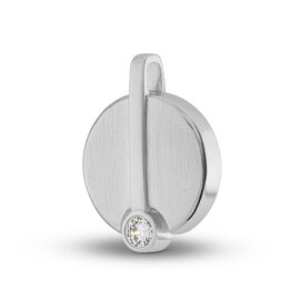 Ashanger Rondje zilver 925 met Zirkonia steentje