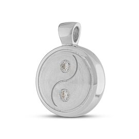 Ashanger Yin Yang symbool zilver 925 met Zirkonia steentjes
