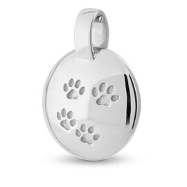 Assieraad Rond met pootafdrukjes zilver 925