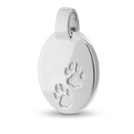 Assieraad Ovaal met pootafdrukjes zilver 925