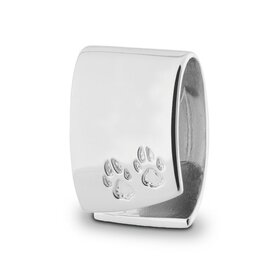 Assieraad Vierkant met pootafdrukjes zilver 925