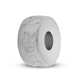 Asbedel Rond met katjes zilver 925