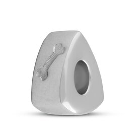 Asbedel Driehoek met honden botjes zilver 925