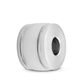 Asbedel Rond twee lijnen zilver 925