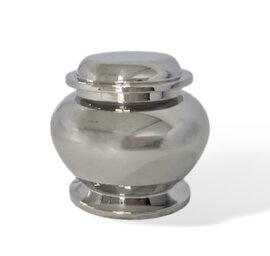 Mini urn rvs zilverkleurig Elegance glanzend (4 cm)