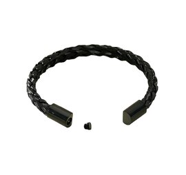 As Armband gevlochten zwart S