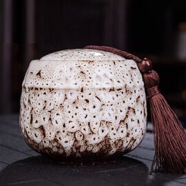 Medium urn Kurarama wit/bruin (0.5L)