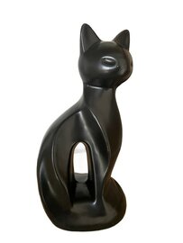 Katten urn design zwart mat (0,4L)