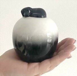 Honden urn zwart/wit (0,3L)