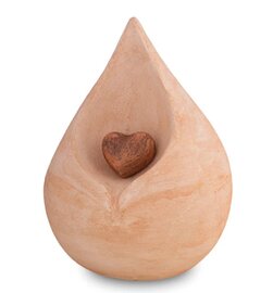 Biologisch afbreekbare urn druppel met hart (4L)