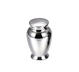 Mini urn klassiek rvs zilverkleurig glanzend (0,0075L)