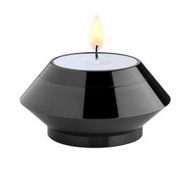 Mini urn waxinelichthouder zwart voor kaars (0,025L)