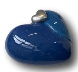 Urn hart blauw groot (1L)