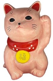 Katten urn Maneki Neko roze (0,82L)