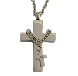 Ashanger Kruis 'Dad' met steentjes incl. ketting