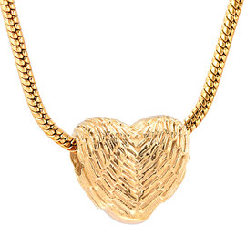 Assieraad Hart reliëf streepjes goudkleurig RVS