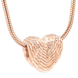 Asbedel  Hart reliëf streepjes rosegoudkleurig RVS