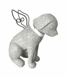 Beeldje Hond  'Angel' grijs