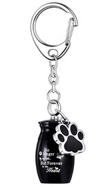 Sleutelhanger urn zwart met dierenpootje No longer...