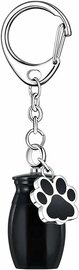 As sleutelhanger zwart met dierenpootje 