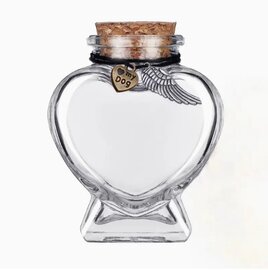 Glas urn / gedenkpotje voor haren hond