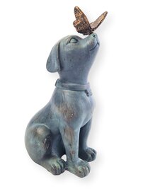 Urn Hond met Vlinder antraciet/brons (0,15L) 