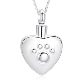 Ashanger hart met dierenpootje zilver 925