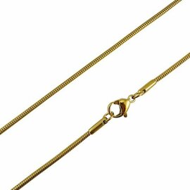 As ketting rvs slang goudkleurig 60 cm