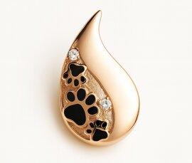 Ashanger druppel met dierenpootjes goud (opruiming)