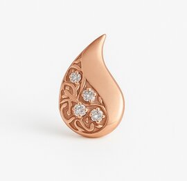 Ashanger druppel met steentjes rosegoudkleurig glans (opruiming)