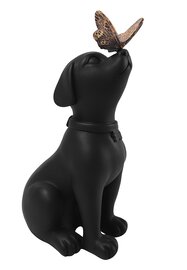 Urn Hond met Vlinder mat zwart  (0,15L) 