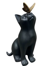 Urn Kat met Vlinder mat zwart  (0,135L) 